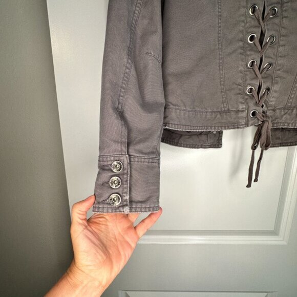 ARIZONA JEAN COMPANY |  Jacket w/ removable hoodie & sleeves, pockets | Gray | M - Picture 4 of 10